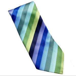 🌸BCBG Attitude Green/Blue Stripe Silk Tie